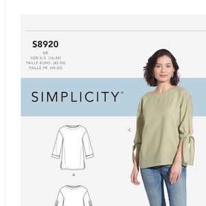 Simplicity 8920 Sewing Pattern Misses&#39; Tops S8920