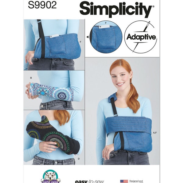 Simplicity R12031 | S9902 Wrap, Sleeves and Mitt in Two Sizes, Arm Sling, Adaptive Pattern 9902