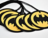 Bat Birthday Tags / Super Hero Bat Thank You Tags Set of 12