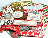 Anna Griffin Christmas Cards with Embellishments,DIY Card Kit with Foil and Glitter Sentiments,Set of 5 Vintage Style Cards + bonus