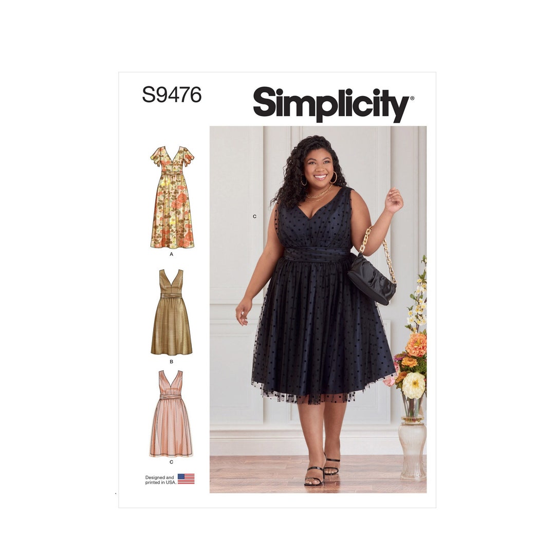 Simplicity R11329 Simplicity S9476 Sewing Pattern Women's Fancy Dress Plus Size, BBW ...