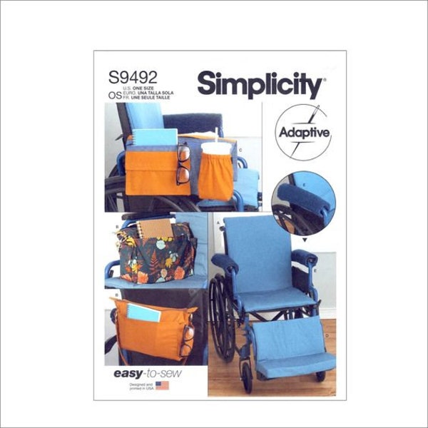 Simplicity Pattern S9492 | R11310 Wheelchair Accessories, Chair carry-all, Wheelchair arm tote, Recliner chair arm bag