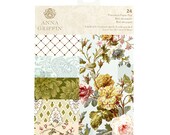 Anna Griffin 5 x 7 Paper Pad  Francesca (Discontinued by Mfr), Vintage Style Cardstock, Statement Scrapbooking,Vintage Floral Print