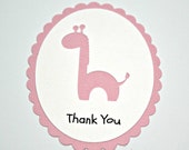 Girl Baby Shower Tag / Baby Thank You Tag / Giraffe Thank You
