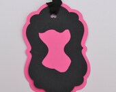 Bachelorette Tags Bridal Shower Corset Tags Hot Pink Corset Black Corset Tags