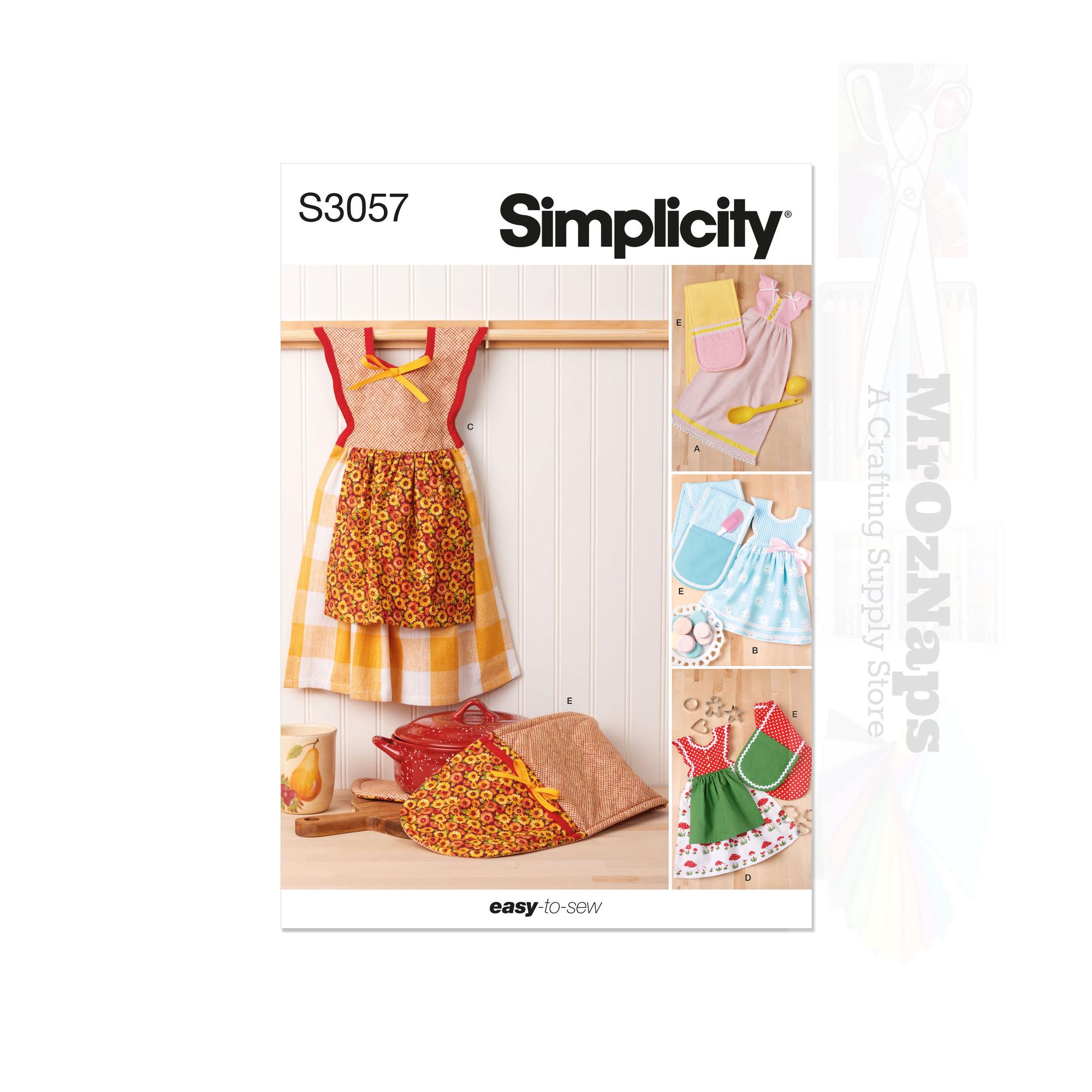 Simplicity S3057 Sewing Pattern Kitchen Accessories | Towel Dress, Potholder