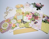RESERVED Anna Griffin Thinking of You Cards with Sentiments, DIY Card Kit w/Embellishments Foil, Set of 4 Blank Cards+bonus die cuts