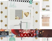Large Memory Planner PLUS, Heidi Swapp White with Gold Foil Dots, Arrow Paper Clips, Foil Accent Memo Pads, 12 Month Planner Kit