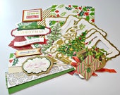 Anna Griffin Christmas Embellishments,DIY Holiday Card Fronts and Sentiments,Set of 5 Vintage Style Layers + bonus