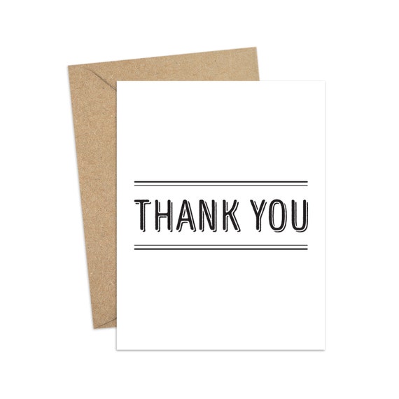 thank you a2 folded card with kraft envelope blank inside etsy a2 folded card