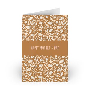 Cartão de Dia das Mães com Floral Khaki, Presente para a Mãe, Cartão especial para a mãe, Cartão de Dia das Mães, Estampa floral