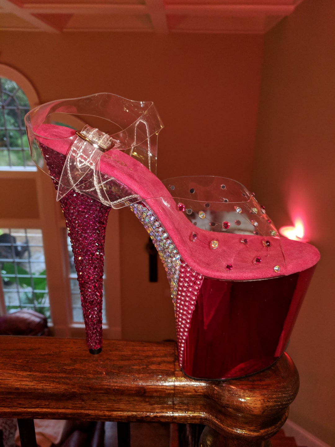 Exotic Dance Heels Pole Dance Heels Rhinestoned 