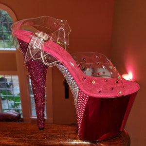 Exotic Dance heels Pole dance heels  Rhinestoned &quot;Life in the Fast Lane&quot;...