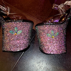 Glitter Heels Pleaser Exotic Dance heels - Custom - &quot;Karma Chameleon&quot;