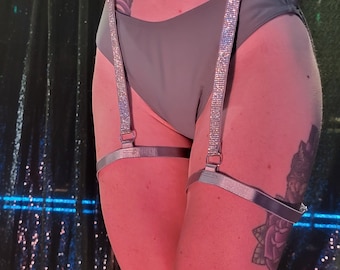 Rhinestone Garter Belt "Allie" - Exotic Dance Pole Dance