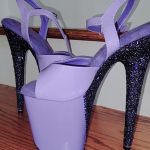 Exotic Dance Heels Glittered... &quot;Purple Reign&quot;