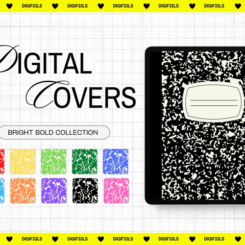 Digital Composition Notebook Covers for Goodnotes Digital Etsy