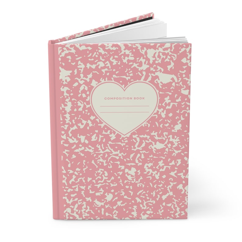 Marbled Hardcover Journal: Pastel Colors, Heart Label image 3