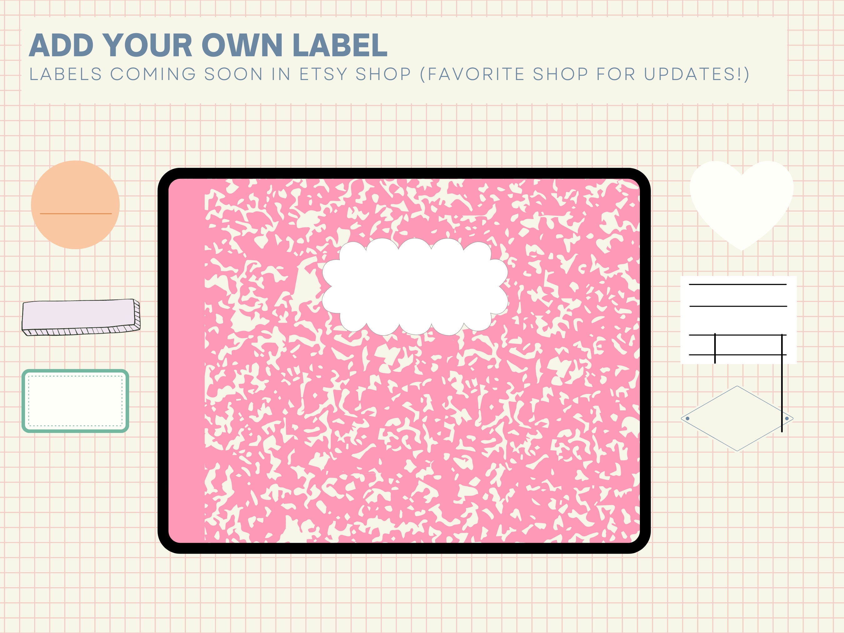 Pastel Composition Digital Notebook Covers for Goodnotes (PDF) - Etsy