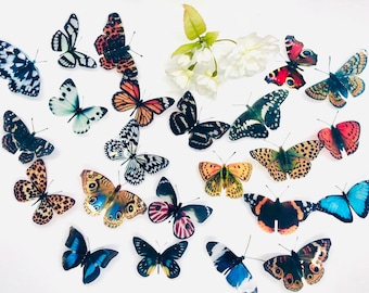 23 x 3D Decorative Butterflies,  3D Butterfly Art, Wedding Embellishments, Craft Supplies, Craft Butterflies, Butterfly Wall Art Decals