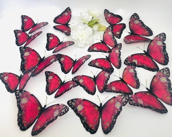3D Butterflies x 18 Girls Bedroom, 3D Butterfly Art, Wedding Embellishments, Craft Butterflies, Wall Art Sticker Decals, Shabby Chic decor