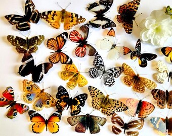 25 x 3D Butterflies,  Wedding Table, Cake Embellishments, Craft Butterfly Supplies, Butterfly Wall Art Decals, Party Supplies, Girls Bedroom
