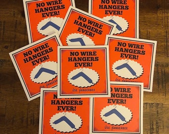 No Wire Hangers Ever! Hangerbee Sticker (Mommy Dearest / Vintage)