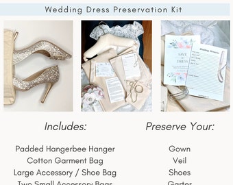 Wedding Dress Preservation Kit - Archival Storage & Padded Hanger