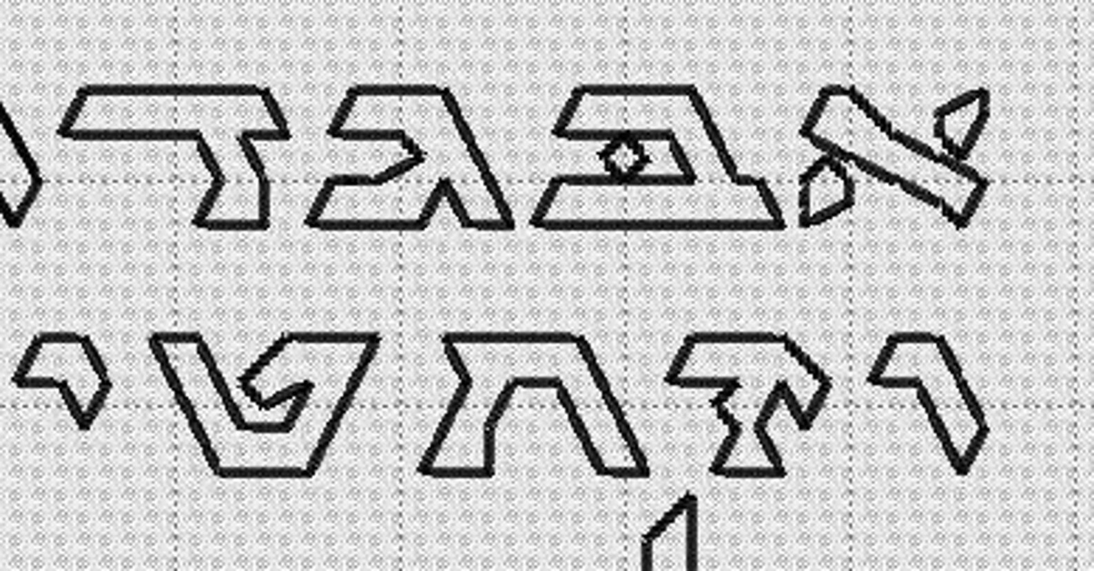 FIVE Hebrew Alphabet Fonts for Counted Crossstitch and Blackwork