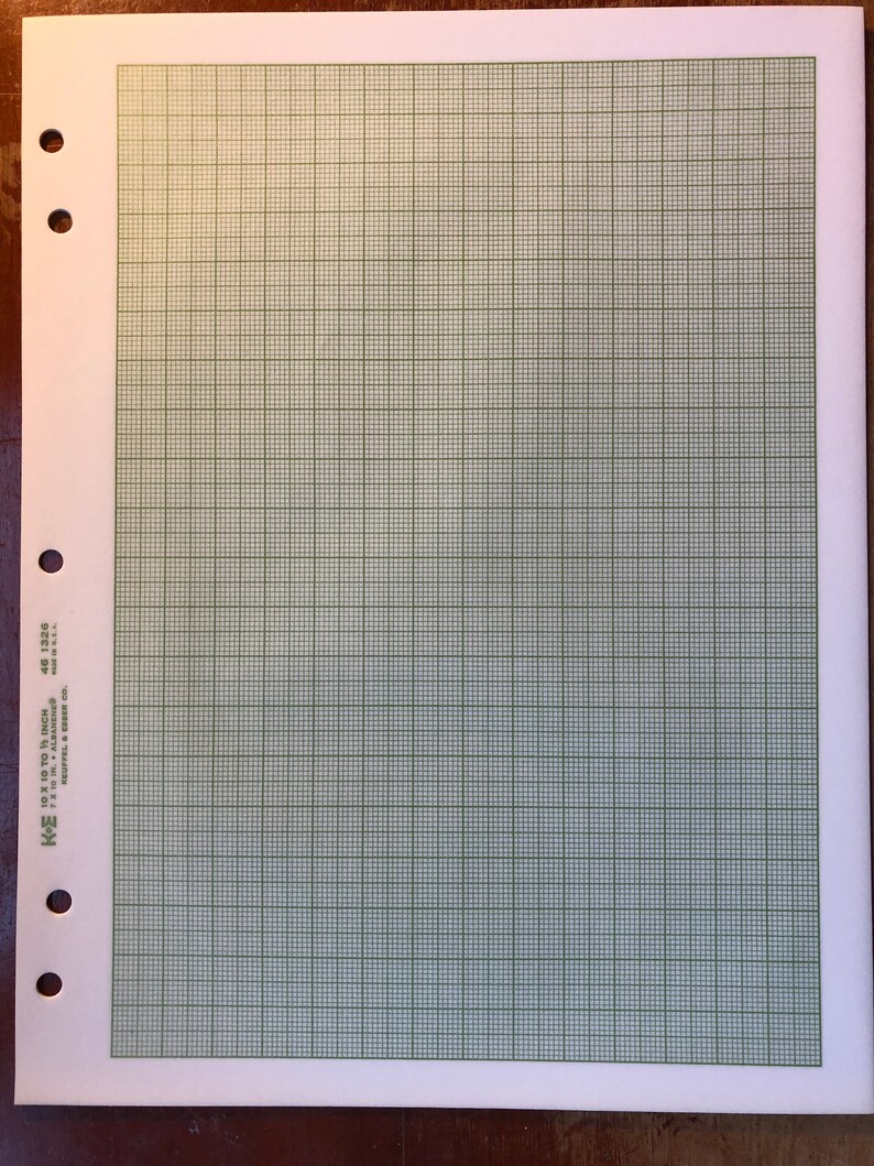 Square Grid Cross Section Graph Paper K & E 46 1326 10 Etsy
