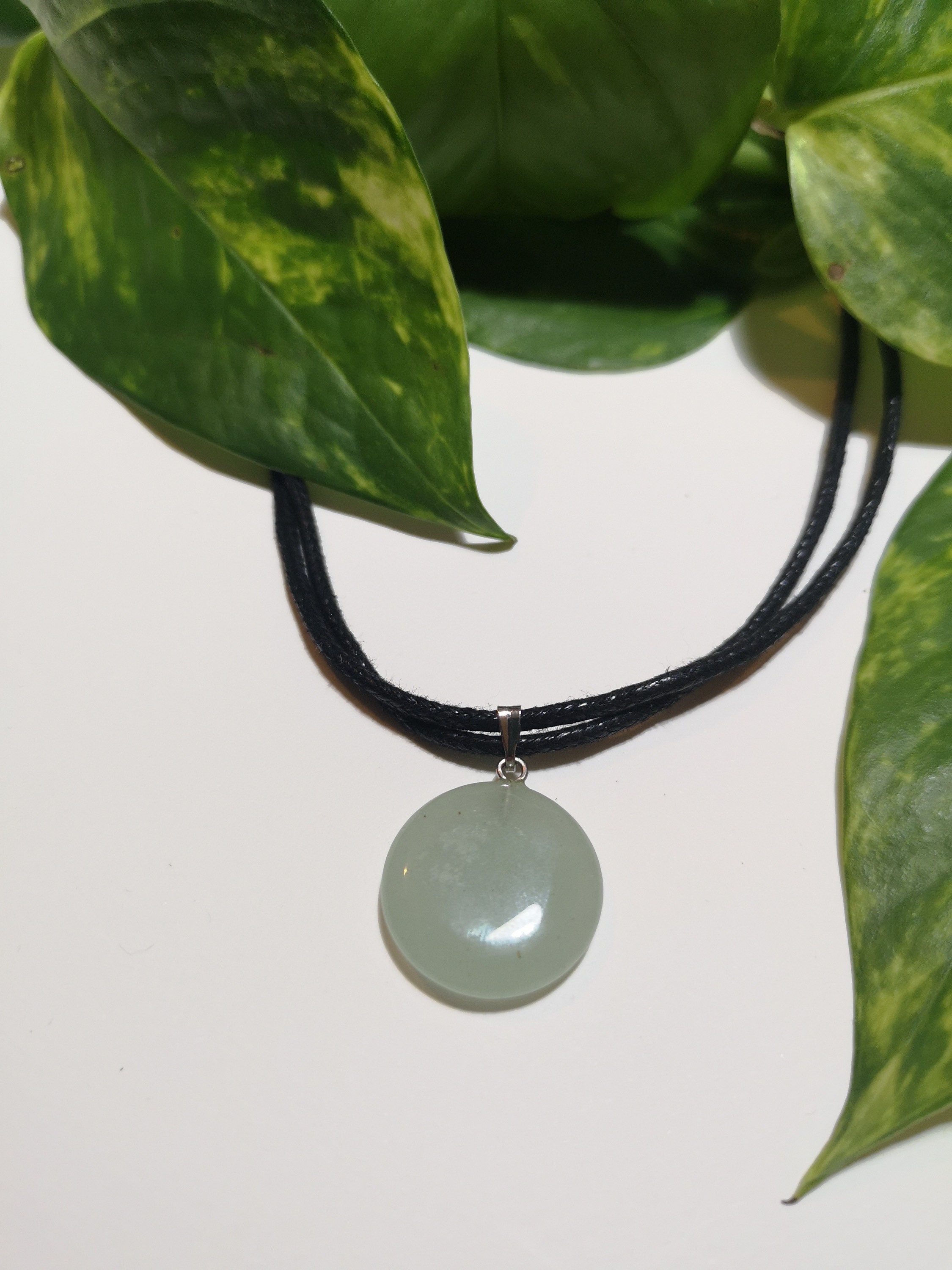 Edelstein Donut 40mm Mit Baumwollband - Naturstein Anhänger & Heilsteinkette