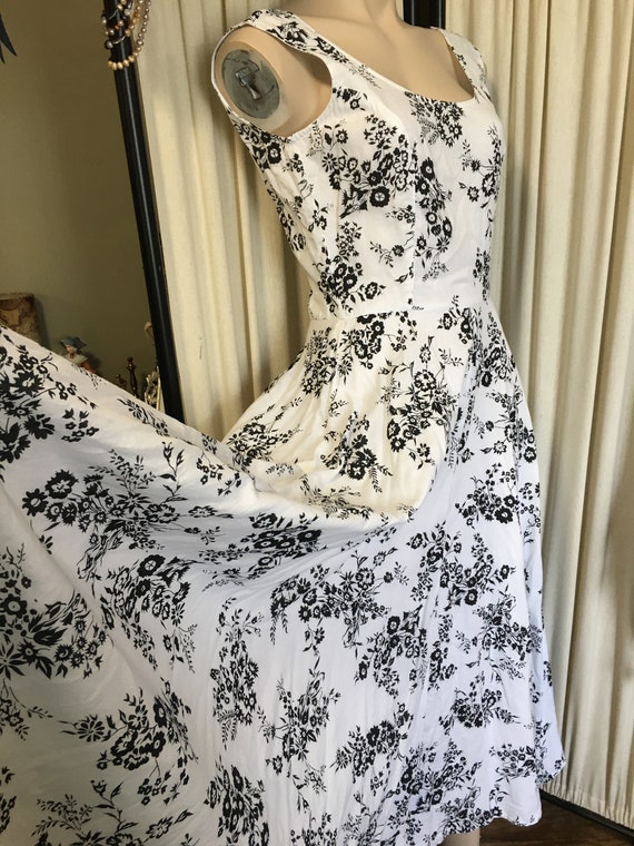 Phool long dress black and white cotton summer fit