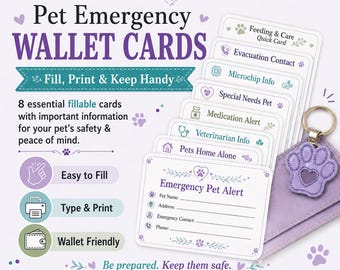 PawSafe Emergency Pet Wallet Cards