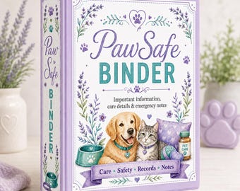 PawSafe Pet Care Binder: Fillable Pet Records, Emergency & Safety Organizer