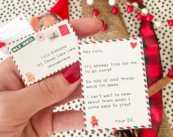 Editable Printable Mini Elf Letter with envelope, Customizable Letter from Elf, Personalized Christmas Elf Notes, Elf Printables