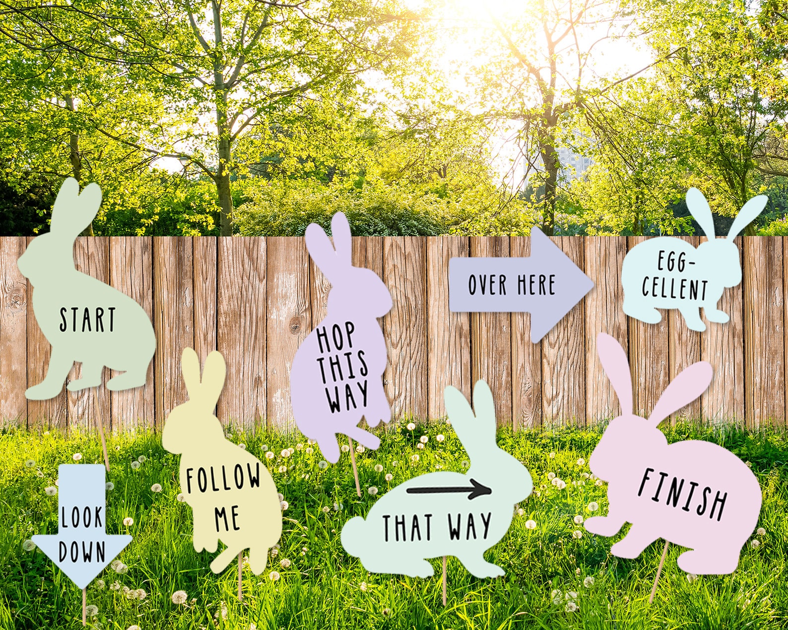 Printable Easter Egg Hunt Signs, Easter Decorations, Easter Egg Hunt ...