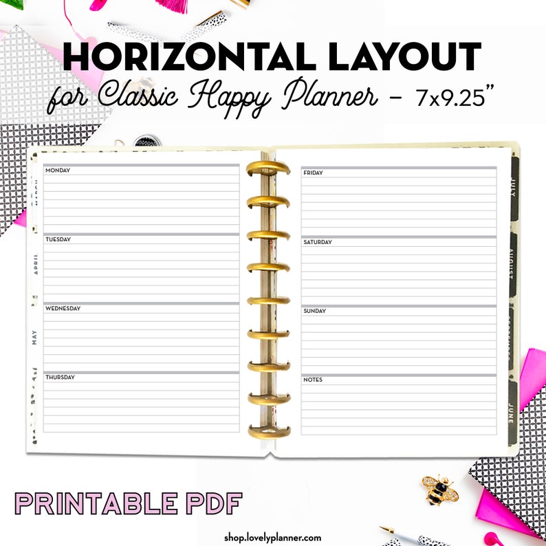 Classic Happy Planner Inserts 9 Weekly Monthlytemplates Etsy