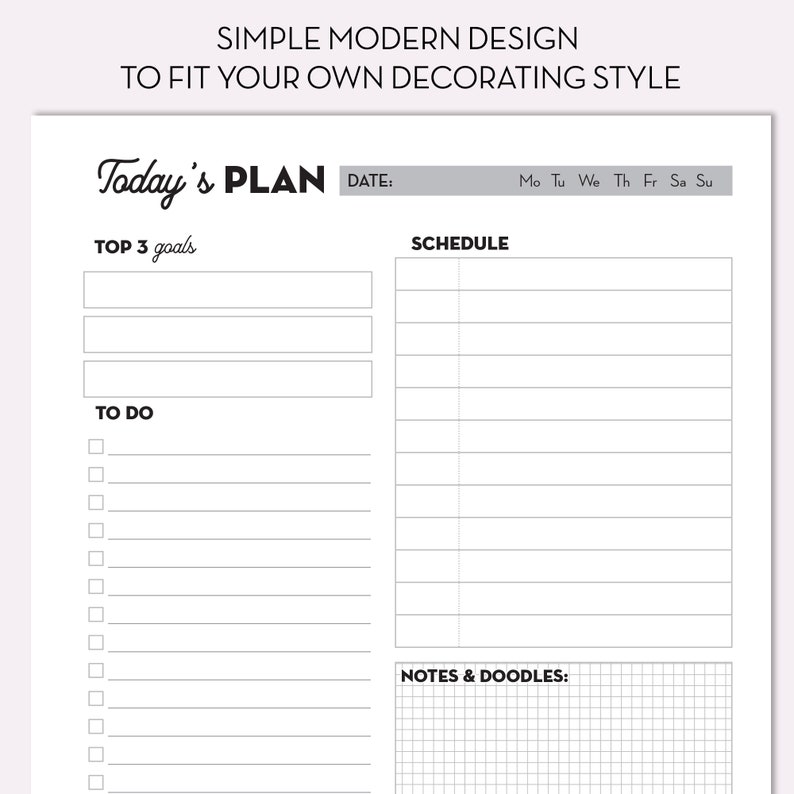19 Printable Undated Calendar Planner Inserts A5, A4, US Letter ...