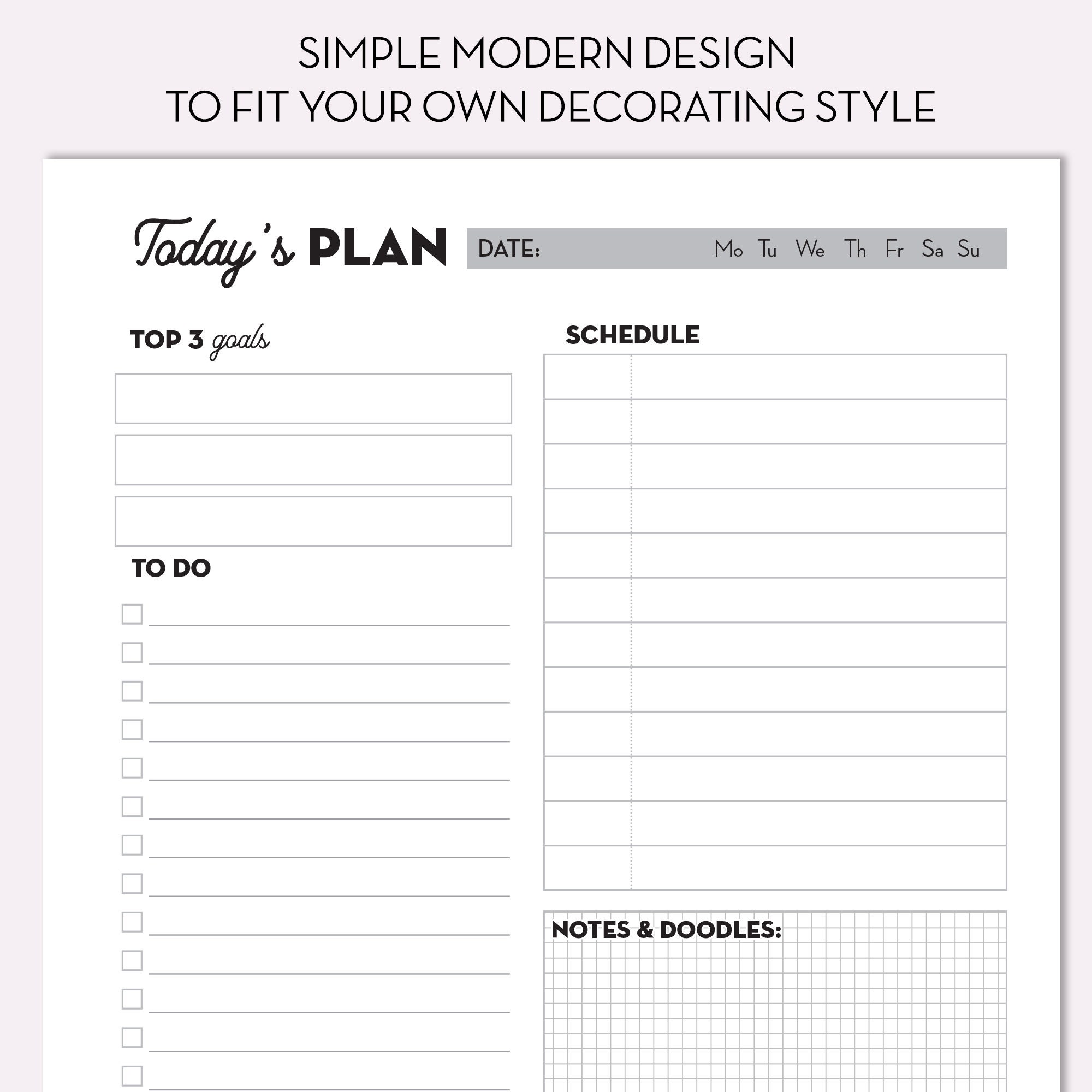 19 Printable Undated Calendar Planner Inserts A5, A4, US Letter ...