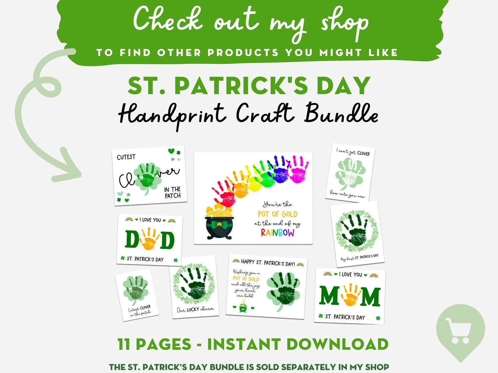 St. Patrick's Day Handprint Art, Cutest Clover in the Patch, Preschool ...
