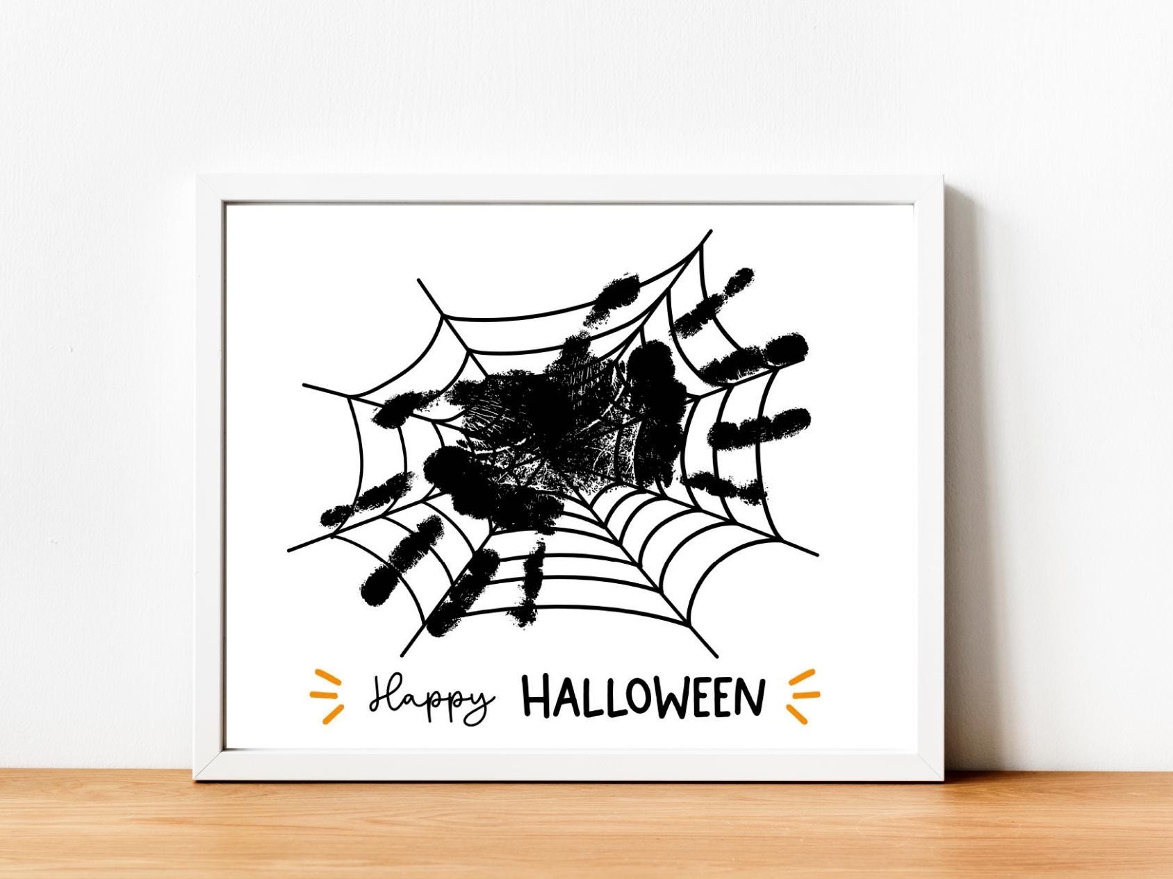 Halloween Handprint Printable Template, Fall Handprint Art, Spider…