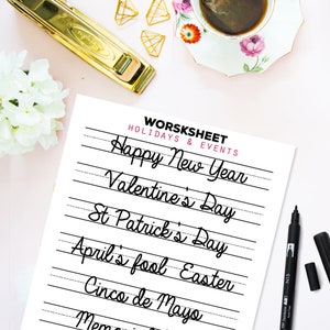 BUNDLE 370 Hand Lettering Practice Worksheets, 10 Lettering Alphabet ...