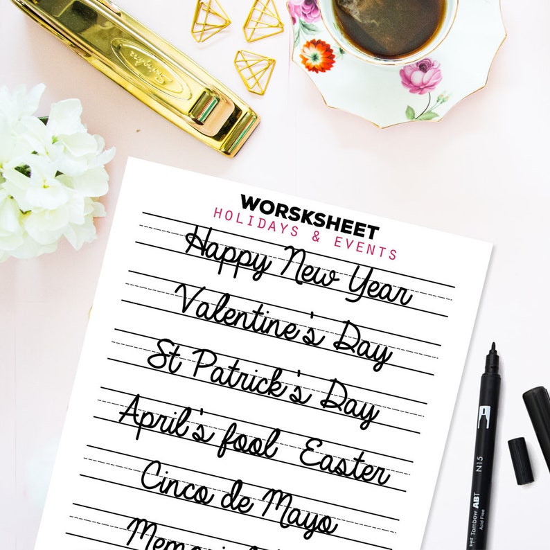 BUNDLE 370 Hand Lettering Practice Worksheets, 10 Lettering Alphabet Styles Brush/Monoline for Procreate & Print, Modern Calligraphy, iPad image 9