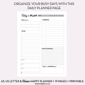 19 Printable Undated Calendar Planner Inserts - A5, A4, US Letter ...