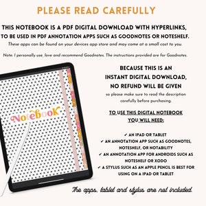 Digital Notebook With 12 Hyperlinked Tabs, Goodnotes Notebook ...
