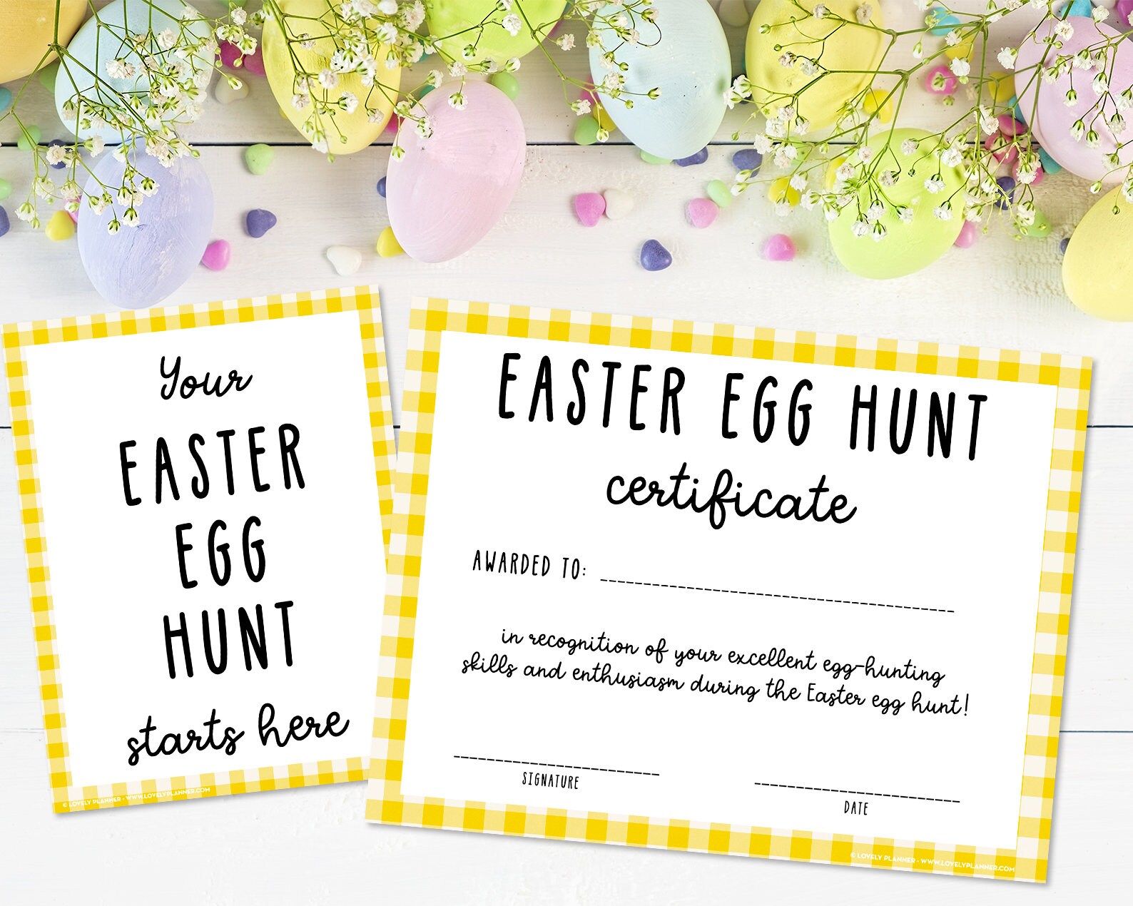 Printable Easter Egg Hunt Signs, Easter Decorations, Easter Egg Hunt ...