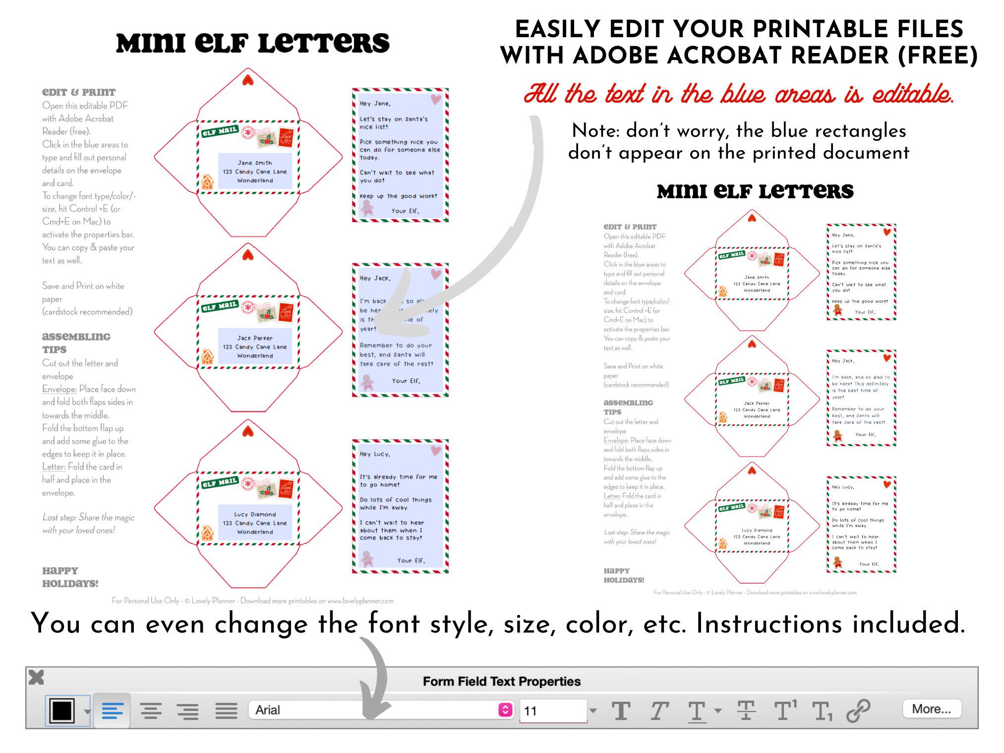 Printable BUNDLE of 6 Editable Mini Letters: Easter Bunny Letter ...