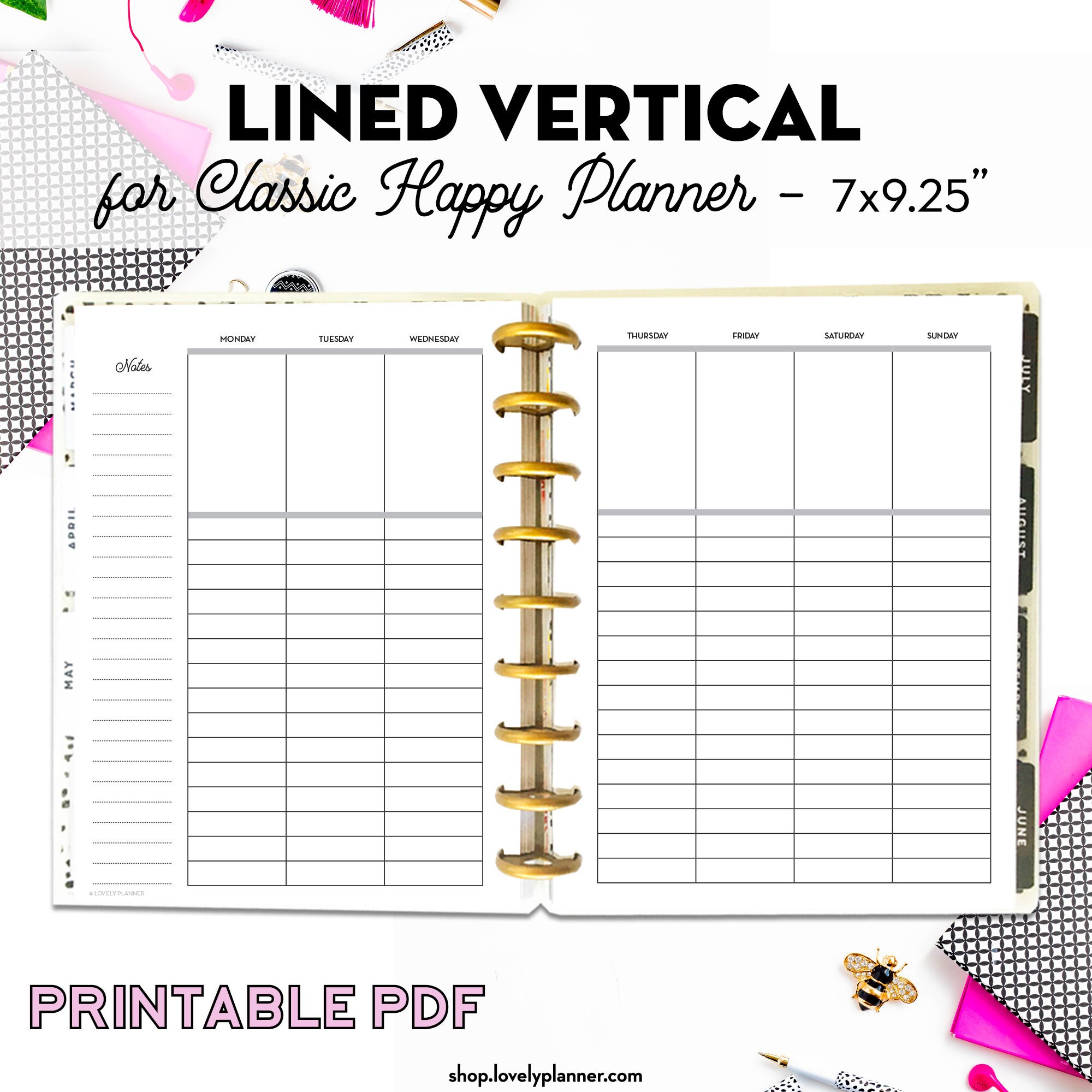 Classic Happy Planner Inserts: 9 Weekly & Monthlytemplates - Etsy