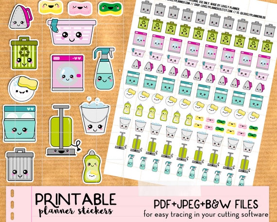 Kawaii Diaper Planner Stickers
