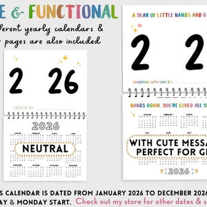 Handprint Calendar 2026 Landscape, Printable Handprint Craft Bundle ...
